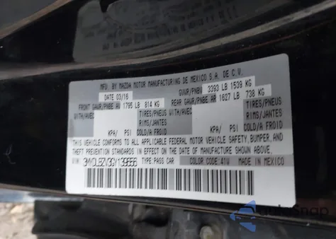 2016 Scion Ia from USA, damaged, VIN 3MYDLBZV3GY139656